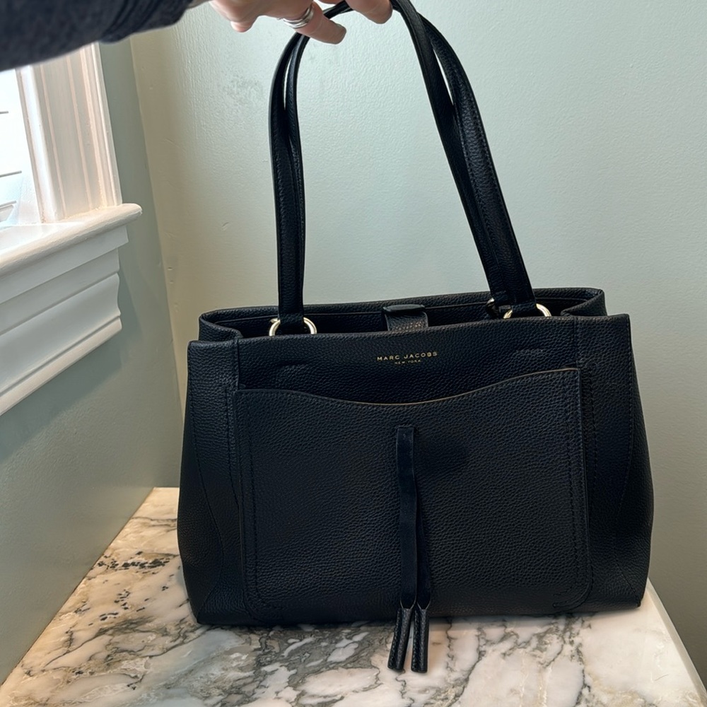 Marc Jacobs Maverick Large Tote Shoulderbag Black Leather 3way entry Zip black